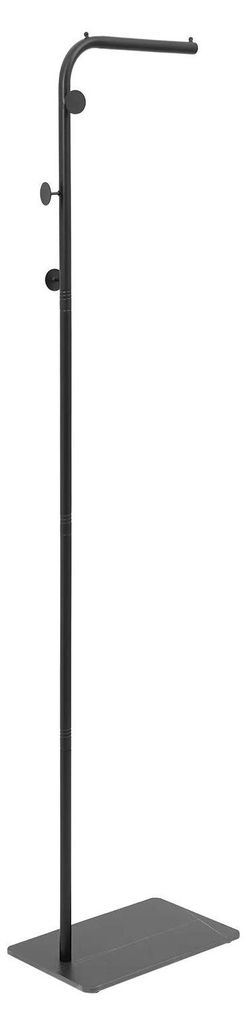 Freistehende Garderobe - Kleiderständer mit 3 Haken - Metall mit Schieferfuß - Höhe 170 cm - Tragkraft 15 kg - Schwarz