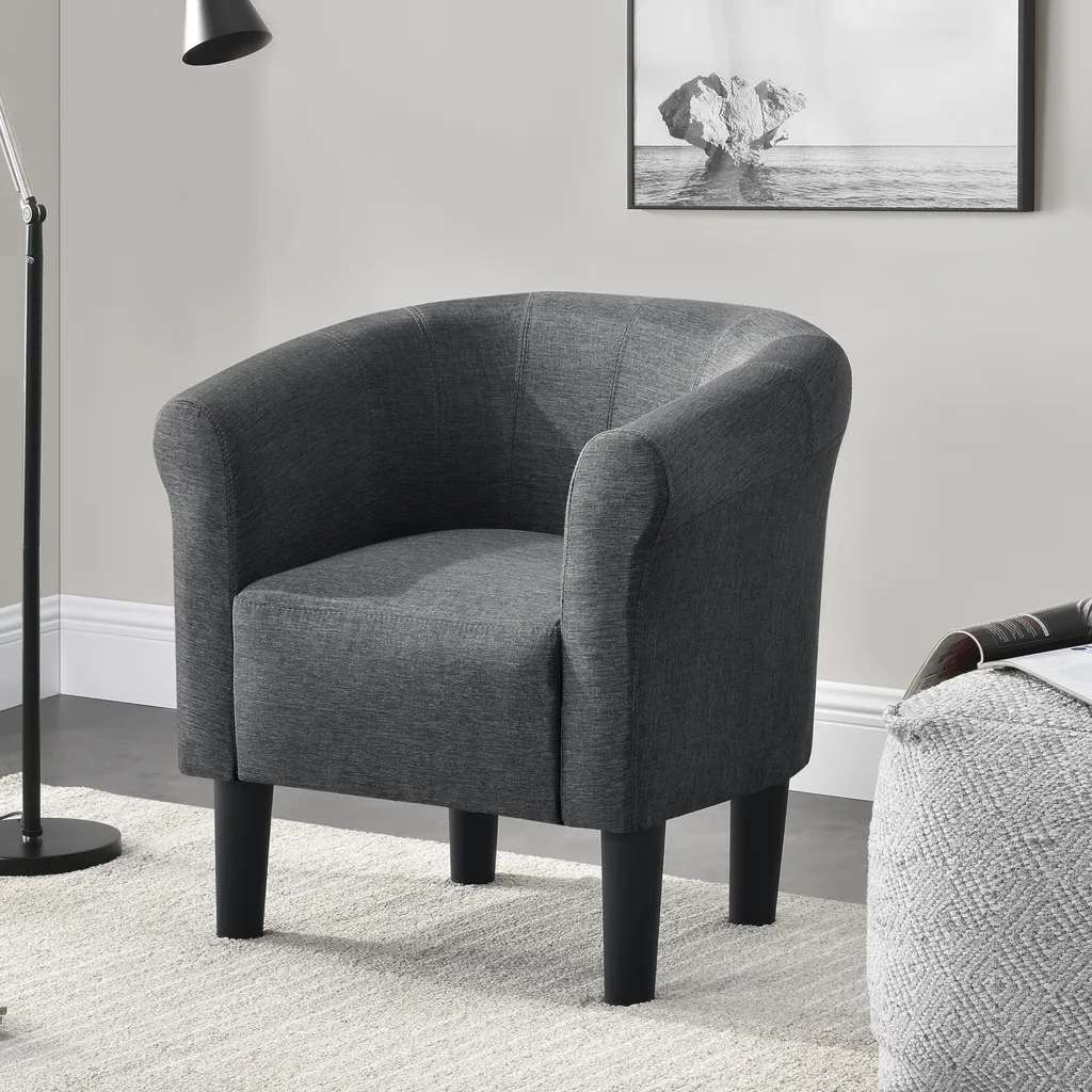 Poltrona Imbottita Jelgava Grigio Scuro 70x70x58 cm | Offerta Online