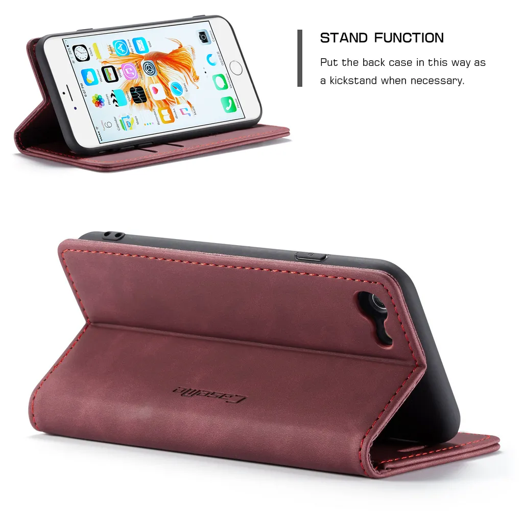 UEEBAI Custodia per iPhone 6 Plus/iPhone 6S Plus, Portafoglio in Pelle PU Retro Antiurto Flip Cover Antiurto con Slot per Schede Funzione Stand Chiusura Magnetica - Glitter Viola