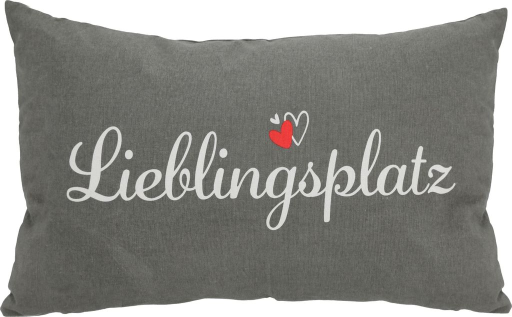 3.04 Kissen Lieblingsplatz in grau - Sofakissen ca. 50x30 Produktbild 