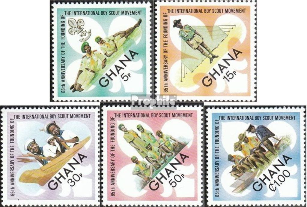 Briefmarken Ghana 1972 Mi 479A-483A (kompl.Ausg.) postfrisch Pfadfinder