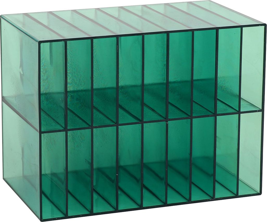 Aufbewahrungsbox für Markierungsstifte, transparentes Acryl, doppellagig, 18 Fächer, Schreibtisch-Kunstmarkierstift, Bleistiftteiler, Organizer, ...