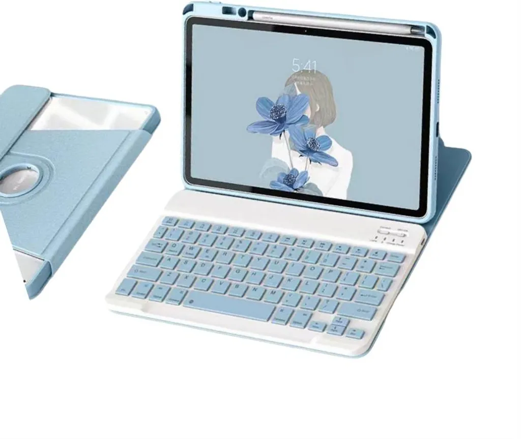 Custodia Tastiera iPad 10a Gen 10.9 2022 Rotante 360° Blu INF
