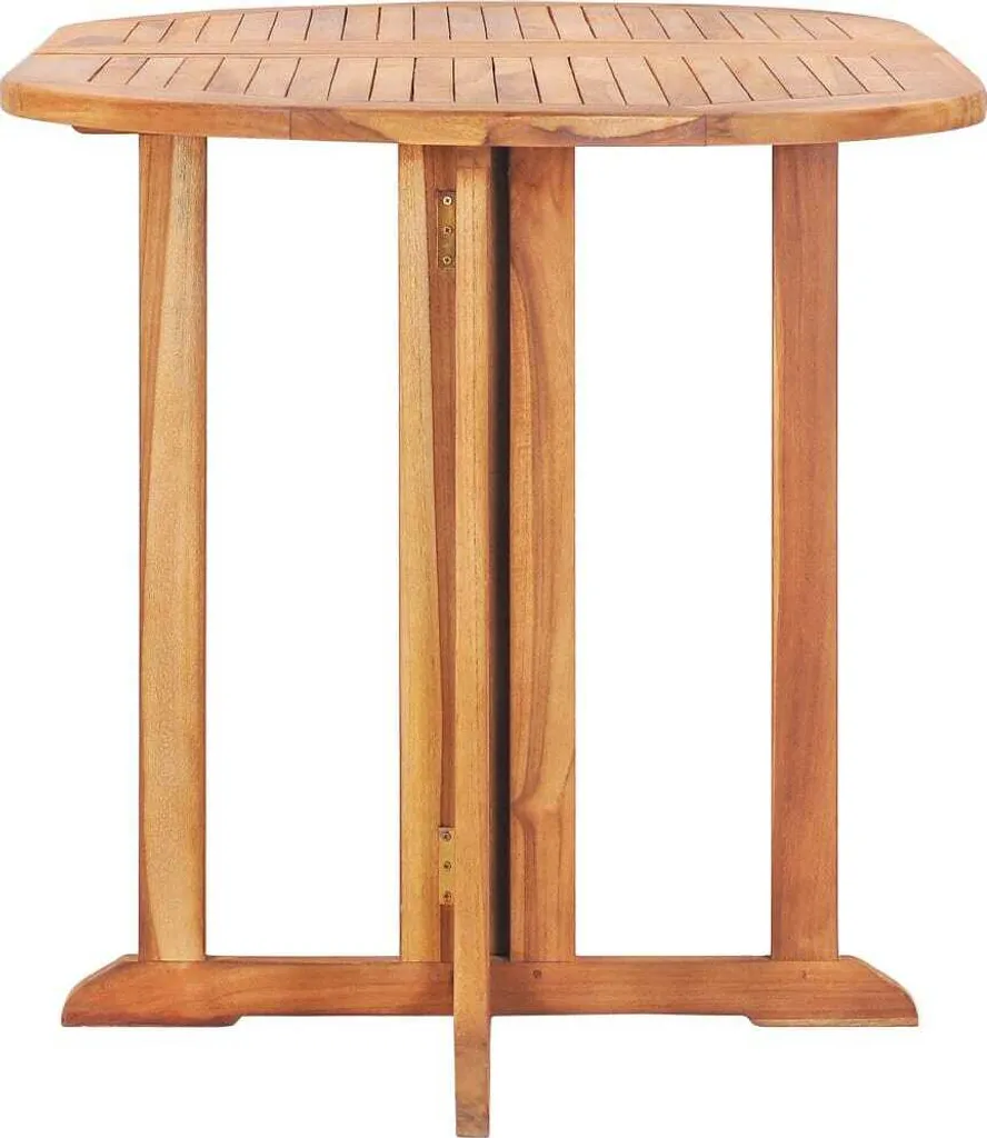 Table extérieure robuste 120 cm teck massif : la solution anti-pluie - 4