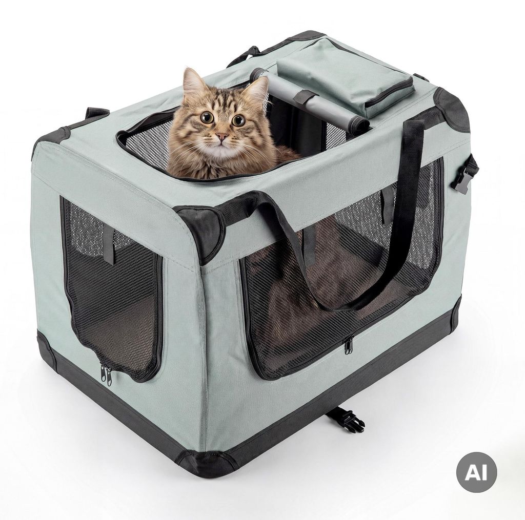 Fudajo Faltbare Transportbox für Hunde, Katzen L Produktbild 