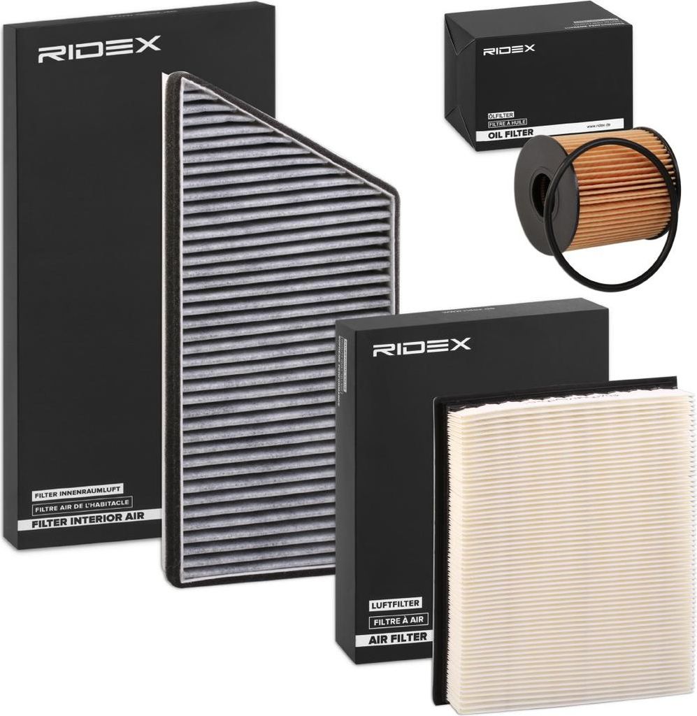 RIDEX Filterset Inspektionspaket Filtersatz passend für PEUGEOT 206 Schrägheck (2A/C) 206 CC (2D) 206 SW (2E/K) 206 Stufenheck