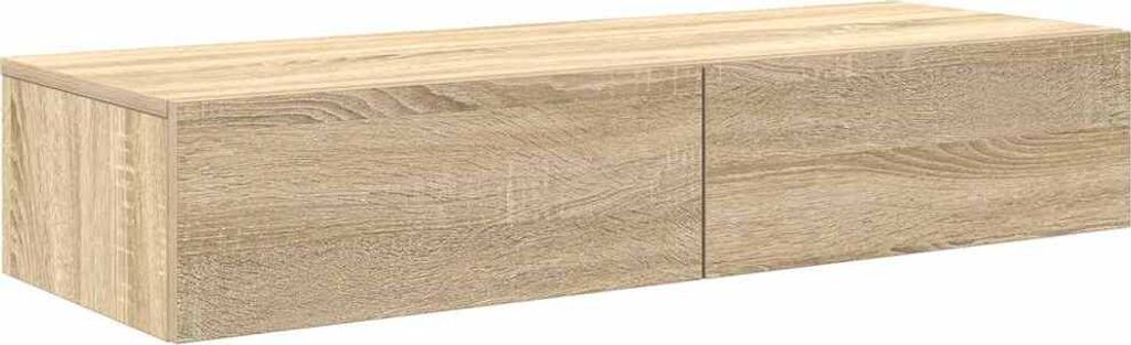 Wandregal mit Schubladen Sonoma-Eiche 100x36x19cm Holzwerkstoff
