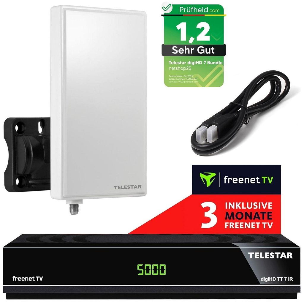 Telestar DVB-T2 Receiver + 3 Monate Freenet GRATIS + DVB-T Produktbild 
