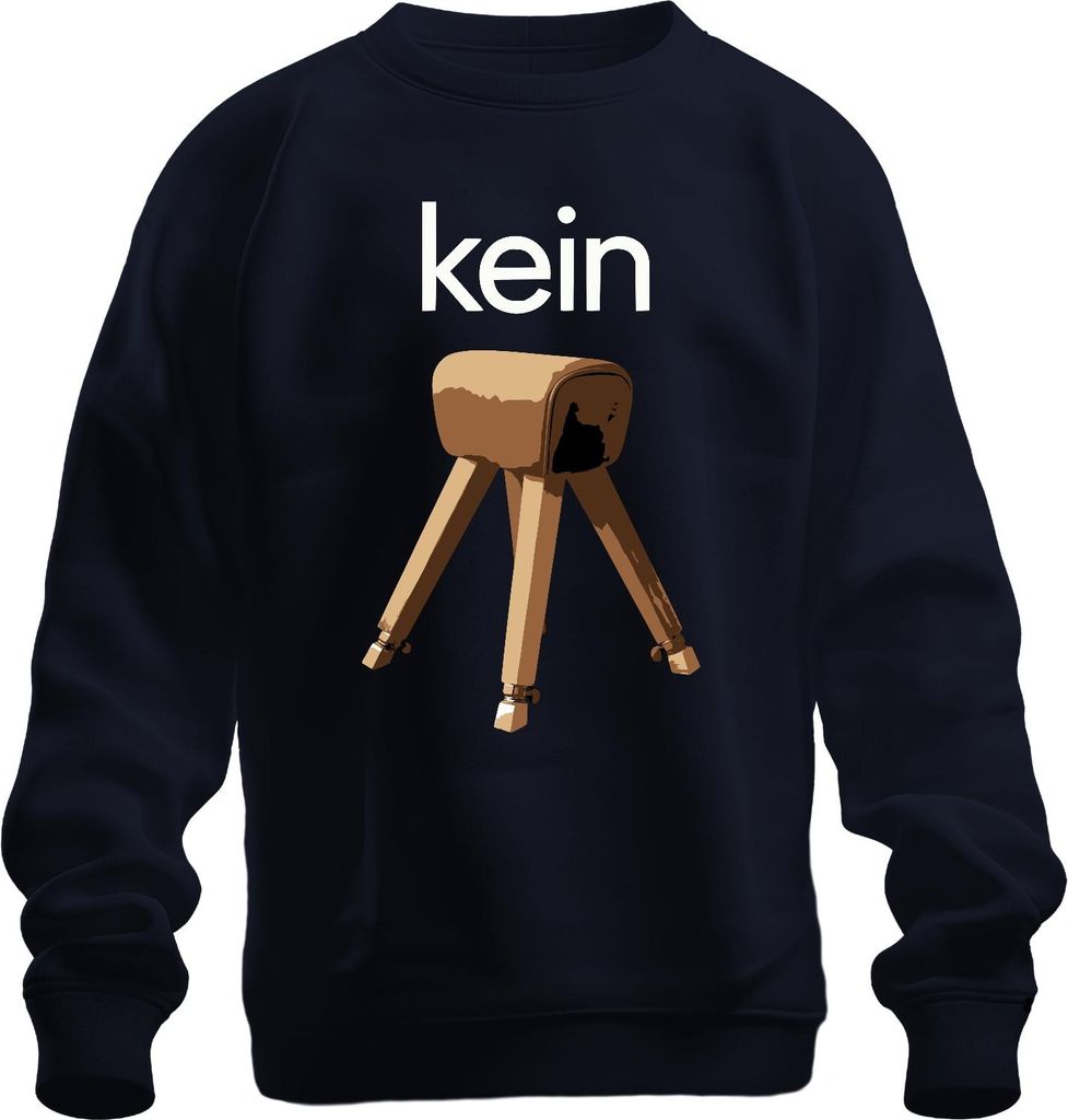 Kein Bock Turnen Gymnastik Turner Lustig Sarkasmus Humor Uni Sweatshirt Pullover, Navy, XL