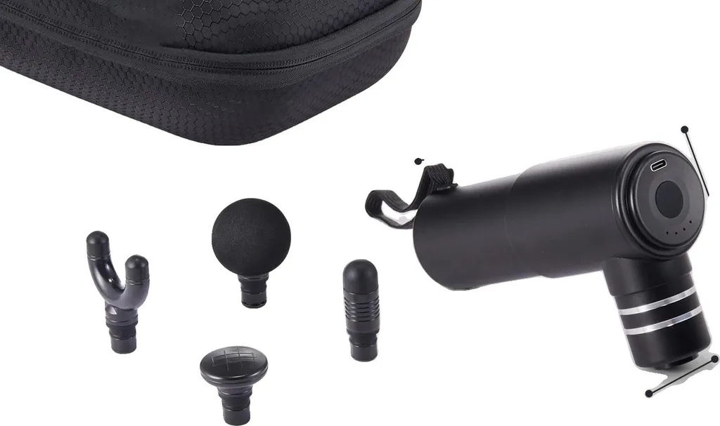 Pistolet de massage 18kg de force en forme de T avec 4 embouts