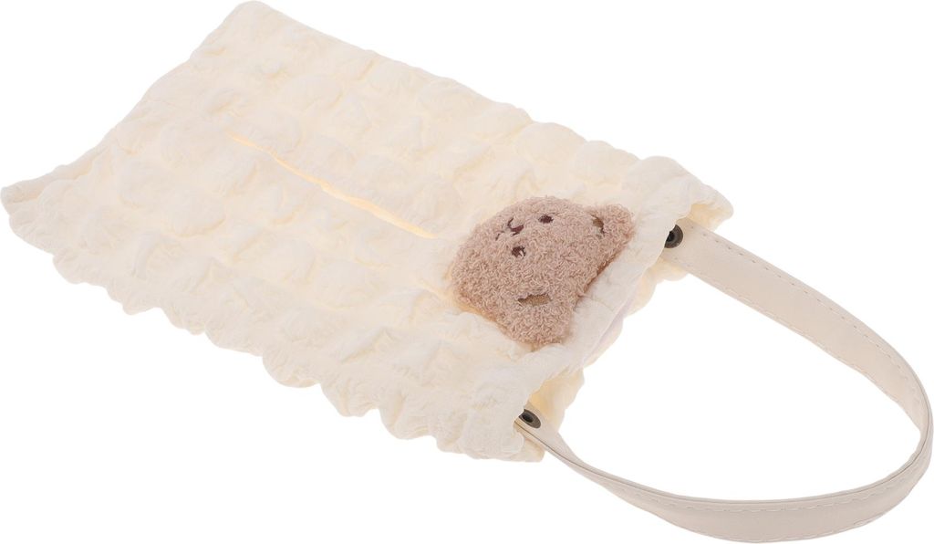 Auto-Taschentuchhalter Auto-Taschentuchbox-Organizer Blätterteig Polyester 28x18x2cm Beige 3D Khaki Bärenkopf 1 Stück