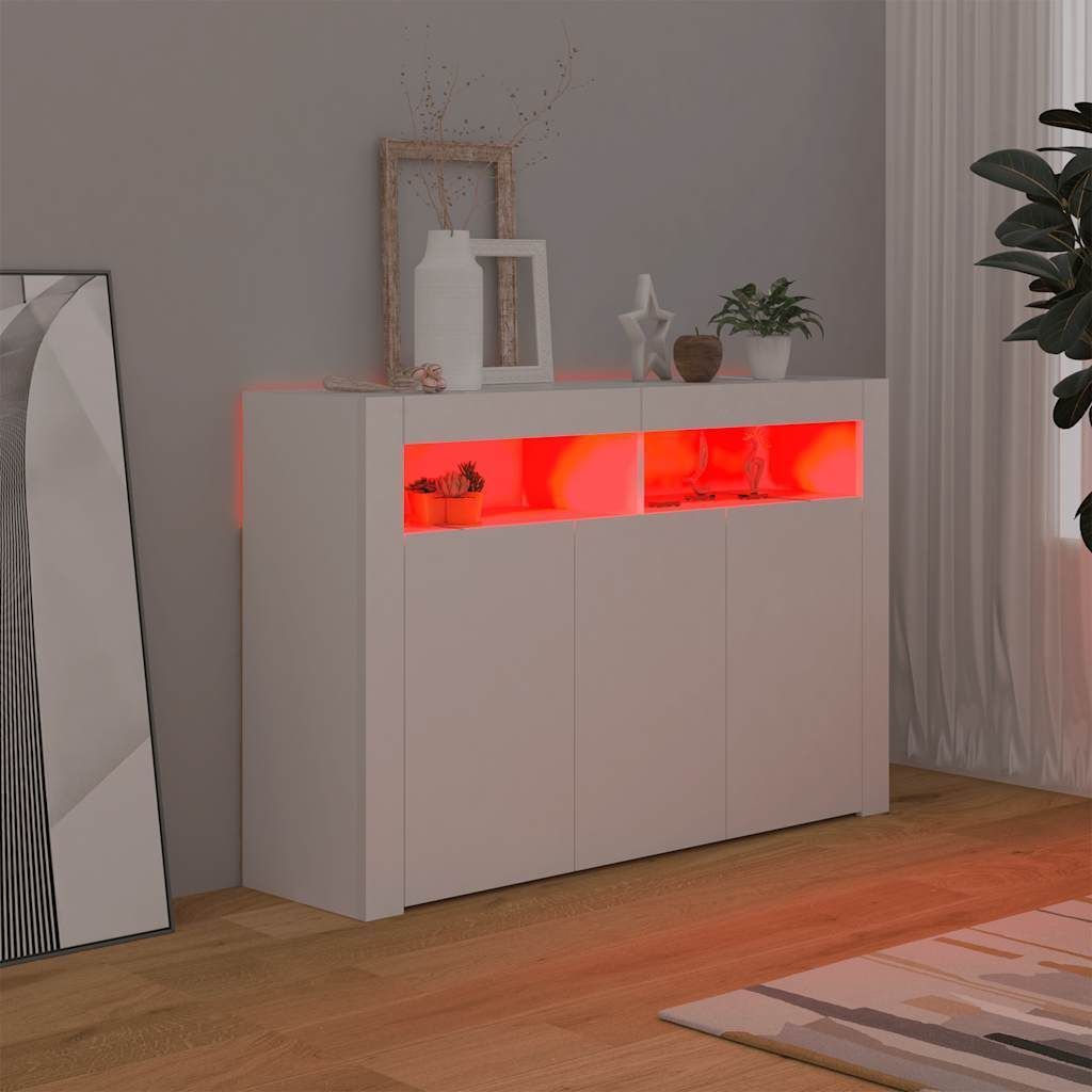 vidaXL Příborník s LED světly bílý 115,5x30x75 cm Obrázek produktu 2