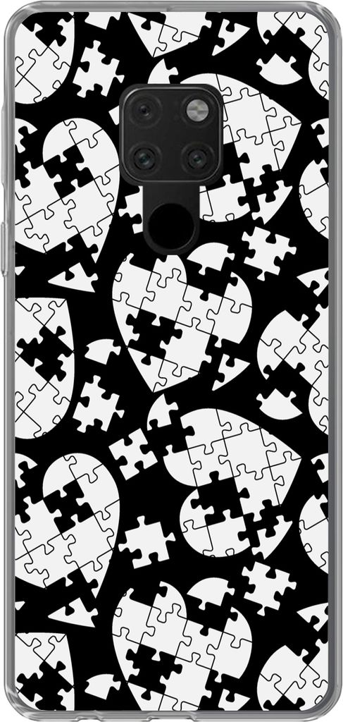 MuchoWow Handyhülle Schutzhülle Hülle für Telefoonhoesje Huawei P40 Lite Mädchen - Puzzle - Herz - Muster - Mädchen - Kinder - Kinder Silik...