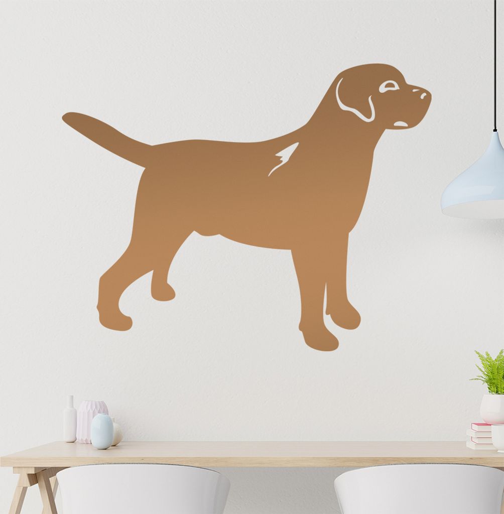 Hund Wandtattoo in 6 Größen - Wandaufkleber Wall Sticker - Dekoration, Küche, Wohnzimmer, Schlafzimmer, Badezimmer