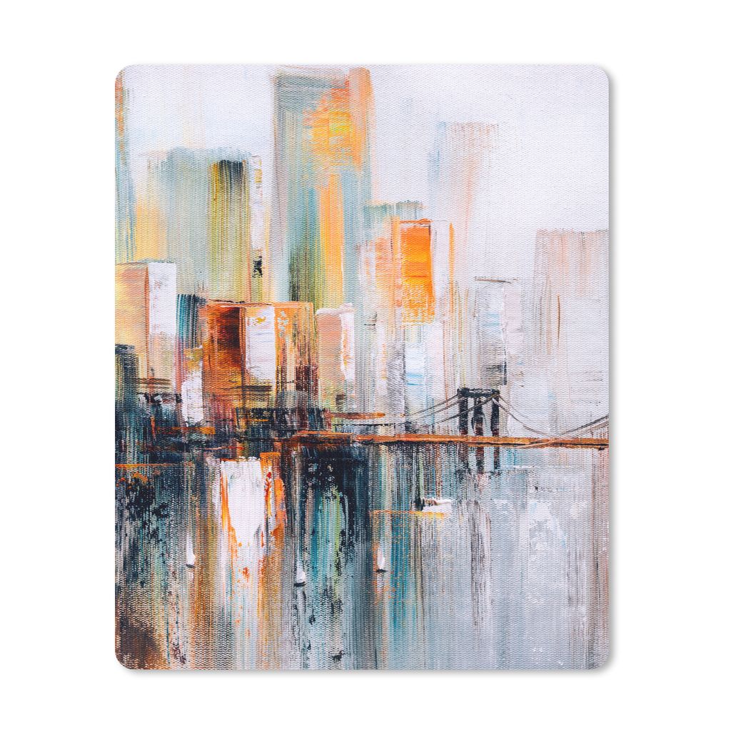 MuchoWow Mauspad Mousepad Ölgemälde - Skyline - Abstrakt 30x40 cm - Mousepads - Maus Mat - Pad - Mausunterlage - Mausmatten