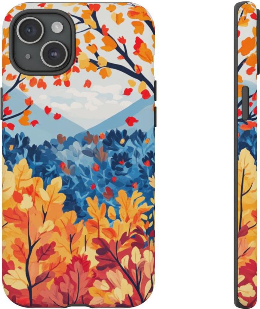 Bunte Herbstbäume und Laub – Hülle Kompatibel mit iPhone 15 Plus