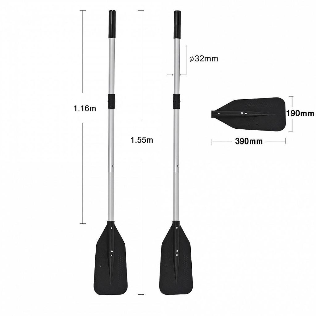 NEMAXX® Professional  Lot de 2 pagaies 155 cm aluminium Image du produit 