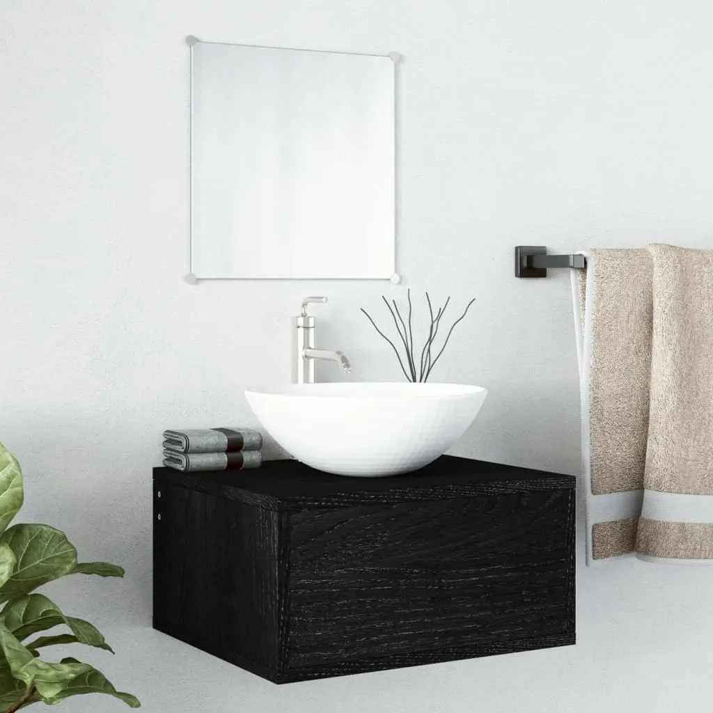 Maison Exclusive Set Mobili da Bagno 2 pz Nero in Legno Multistrato