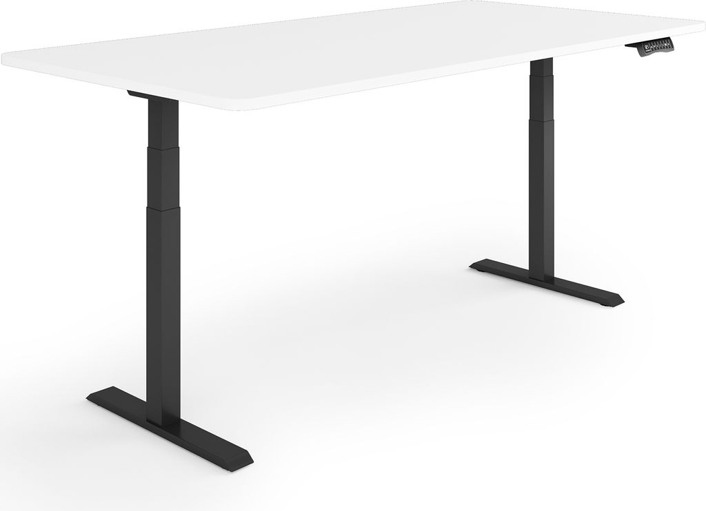 ESMART EZX-132BW 160x80cm Weiß Ergonomischer Steh-Sitz-Schreibtisch Stufenlos elektrisch höhenverstellbar 60,5-125,5 cm 3x Memory Aktivitätserin...