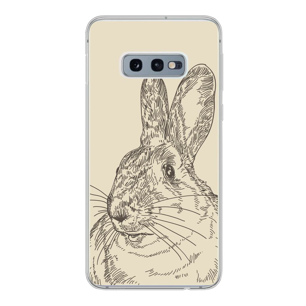 MuchoWow Handyhülle Schutzhülle Hülle für Samsung Galaxy S10e Vintage-Illustration eines Kaninchens Silikon Softcase Handy Hülle - Handy