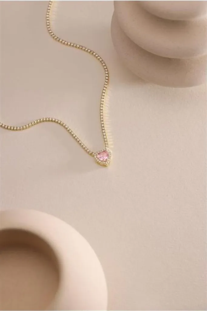 Pendentif Cœur Rose en Argent 925 : Bijou Romantique pour Femme Chic