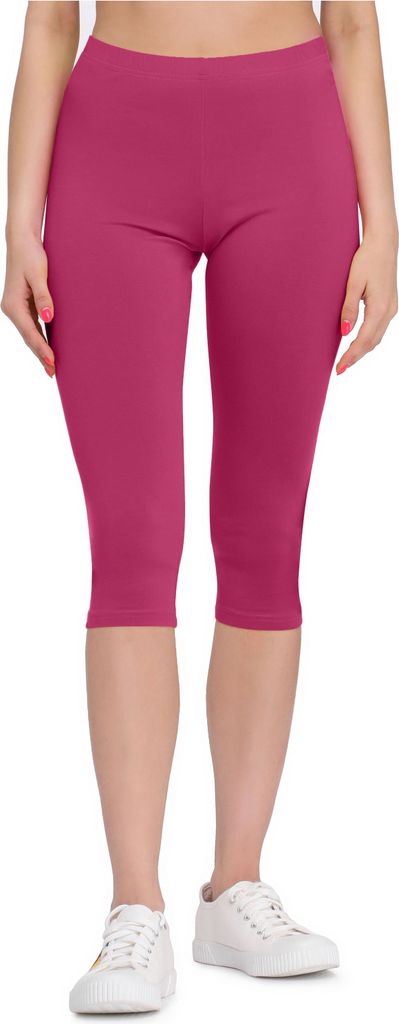Bellivalini Damen 3/4 Leggings aus Viskose BLV50-148 (Fuchsie-2, M)
