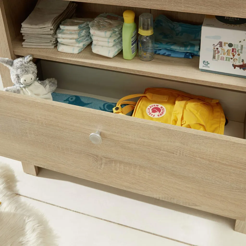 Commode à langer polyvalente et meuble de rangement bébé beige Rootz - 5