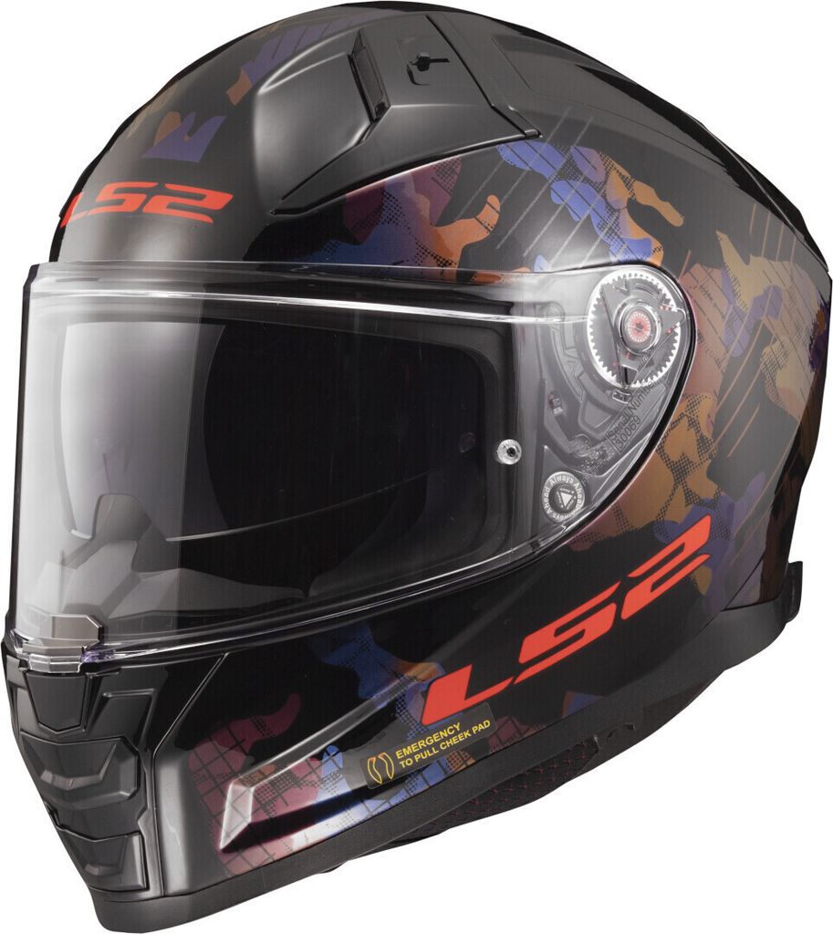 LS2 FF811 Vector II Kamo Helm, schwarz/rot/blau, 3XL (65/66)