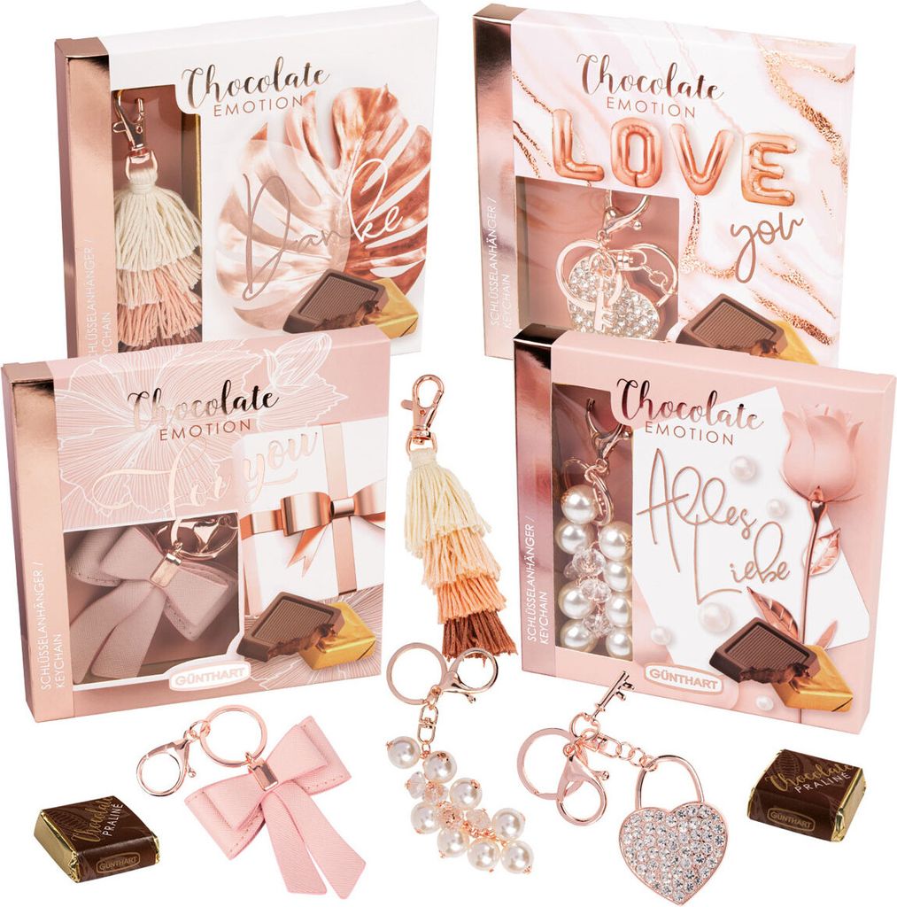 Günthart Chocolate Emotion Pralinen Präsent mit Anhänger Sortiert 47g