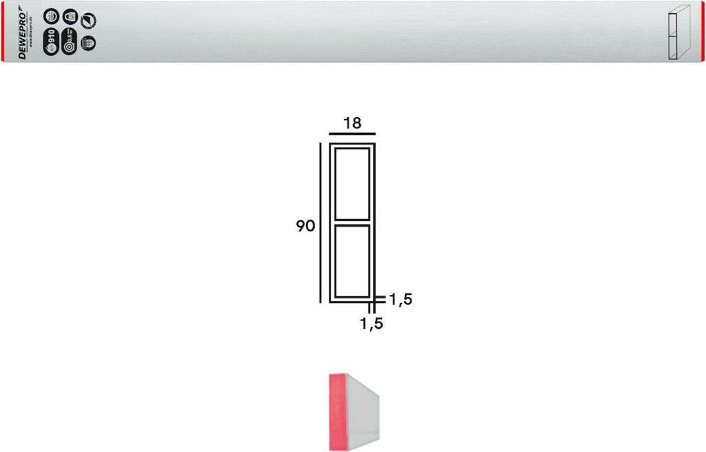 DEWEPRO Alu Richtlatte Setzlatte Abziehlatte Putzlatte 100cm 1m