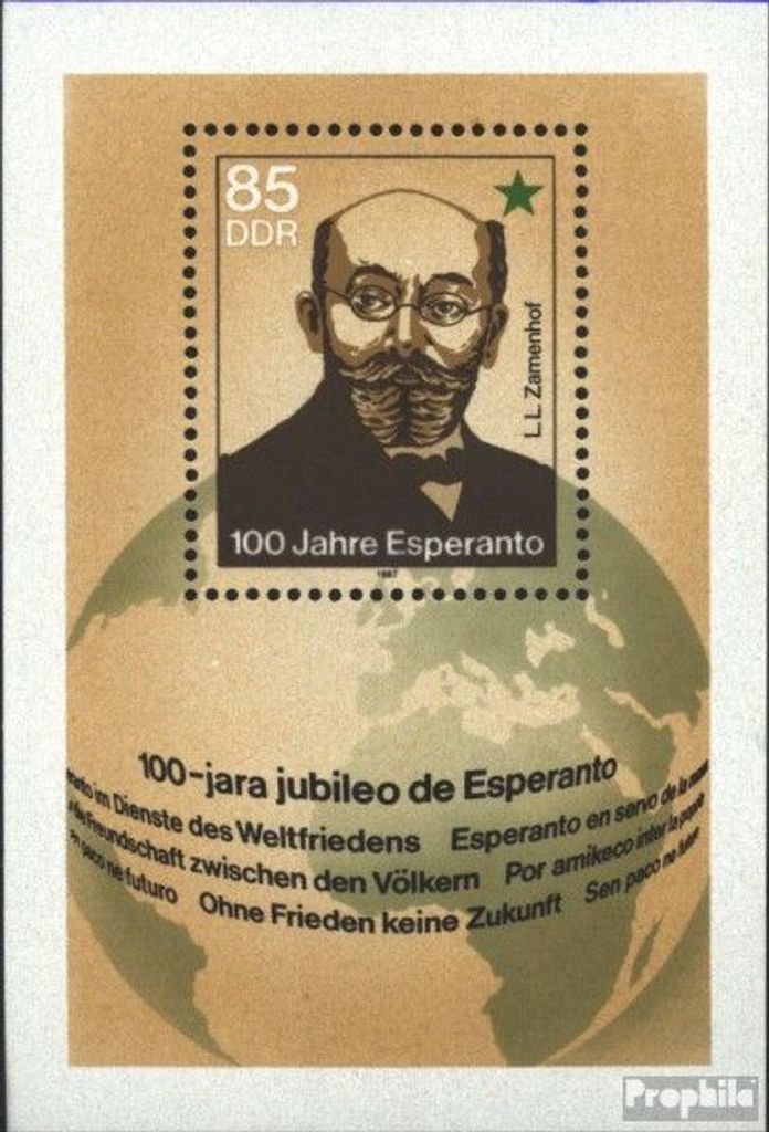 Briefmarken DDR 1987 Mi Block87 (kompl.Ausgabe) Ersttagssonderstempel gestempelt 100 Jahre Esperanto / Bl.87