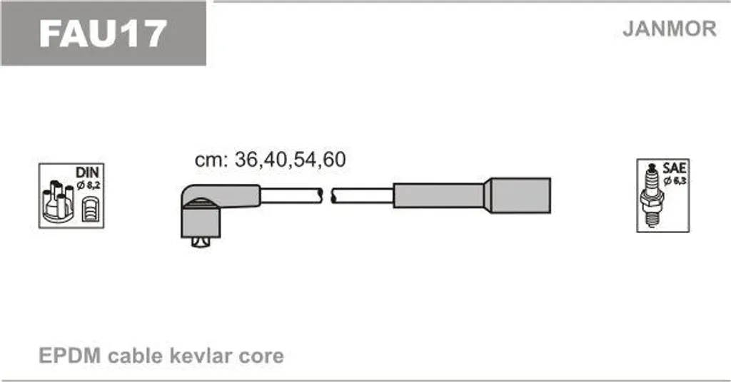 Kit Cavi Accensione JANMOR FAU17 OE 7735340 per Fiat d'Epoca e Moderne