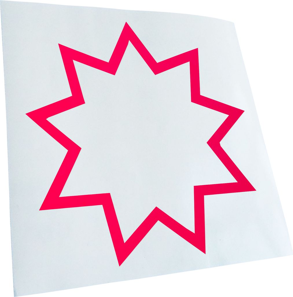 Kiwistar - Autoaufkleber - Bahai Nine-Pointed Star Heckscheibenaufkleber - Aufkleber für Auto Kfz Fahrrad, LKW, Truck Mofa