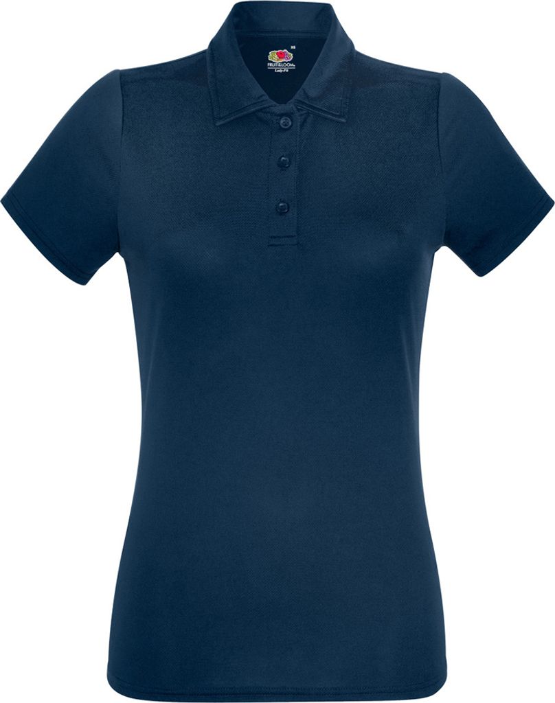Fruit Of The Loom Damen Kurzarm Polo-Shirt BC3480 (Medium) (Marineblau)