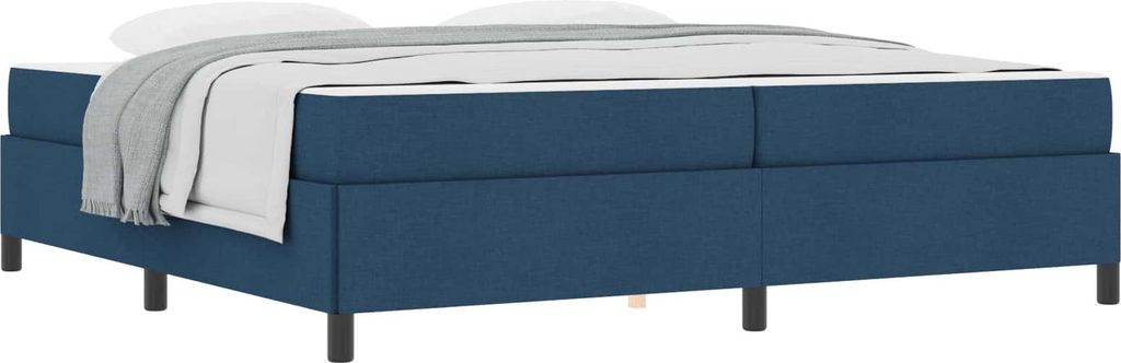 Boxspringbett mit Matratze Blau 200 x 200 cm Stoff