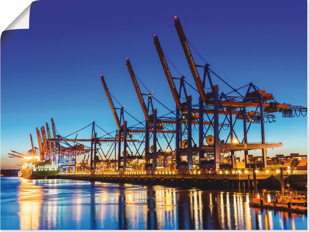 ARTland Poster Hamburg Containerhafen Größe: 80x60 cm Produktbild 