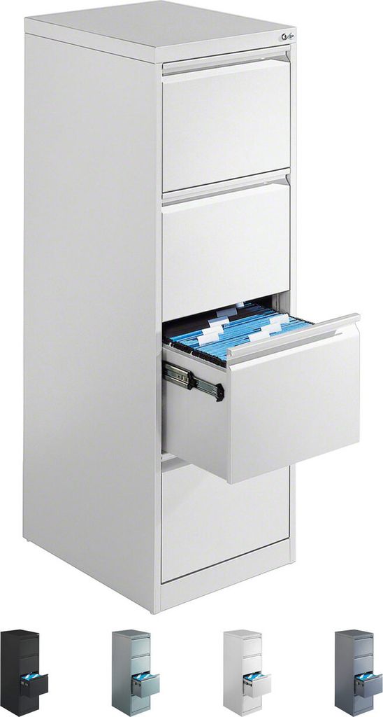 Hängeregistraturschrank mit 4 Schubladen Hängeregister 135x43x59 cm Einbahnig