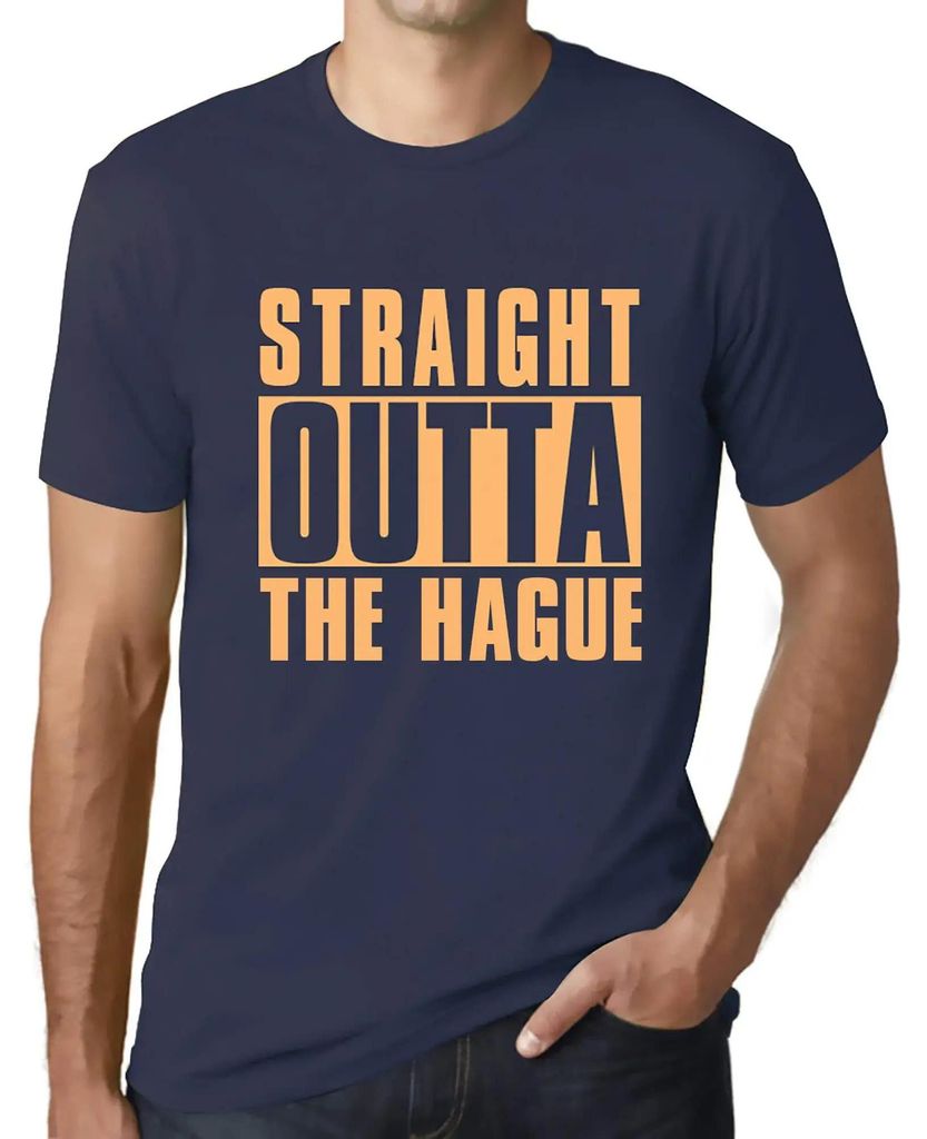 Herren Grafik T-Shirt Direkt aus dem Haag – Straight Outta The Hague – Öko-Verantwortlich Vintage Jahrgang Kurzarm Lustige Druck Geburtstag Ge...