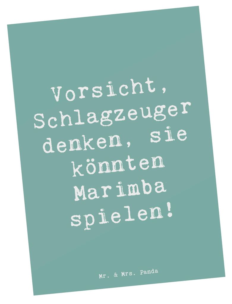 Mr. & Mrs. Panda Postkarte Spruch Marimba Humor - Meeresbrise - Geschenk, Schlaginstrument, Musik, Lernen, Instrument, Musikerwitz, Grußkarte, bil...