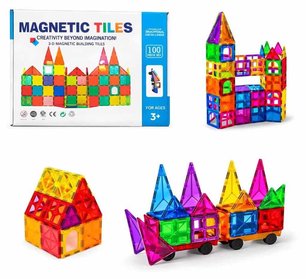 Magnetická stavebnica - 100ks – Magnetic Tiles Obrázok produktu 