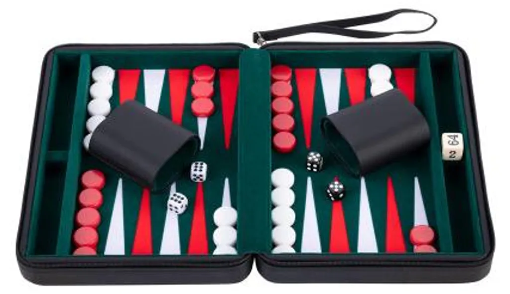 Longfield Games Backgammon Jeu de voyage 9 pouces avec fermeture éclair