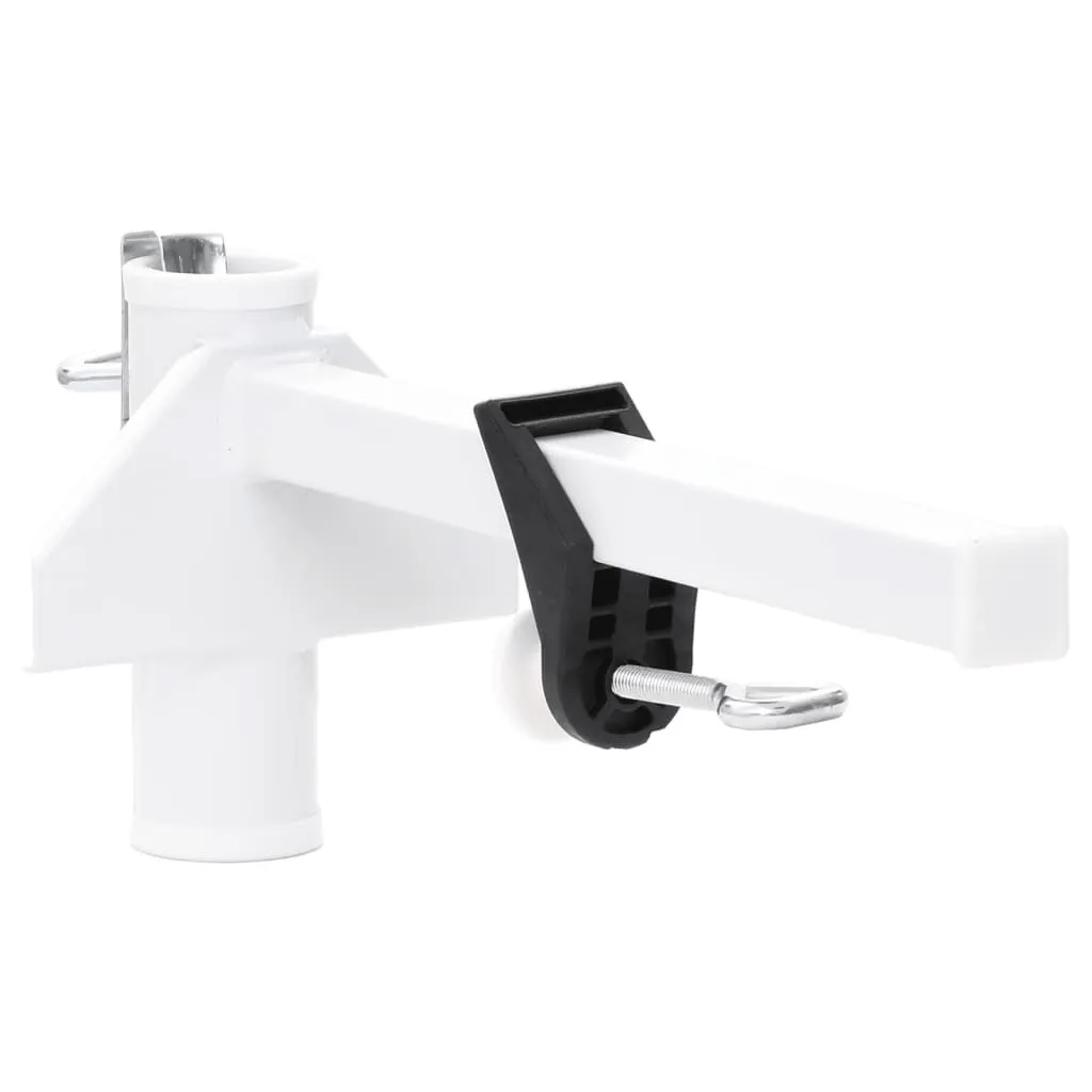 Fixation parasol de balcon pour mât 38 mm en acier blanc gain de surface