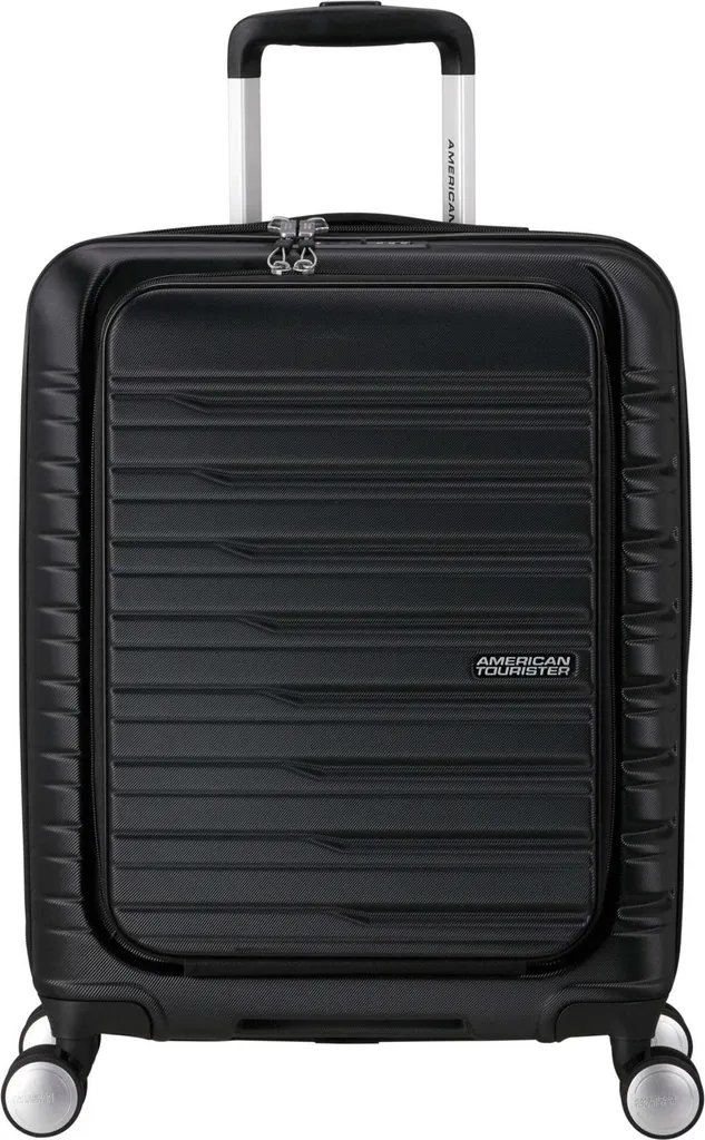 American Tourister Flashline Spinner 55 Frontloader Nero - Trolley Cabina