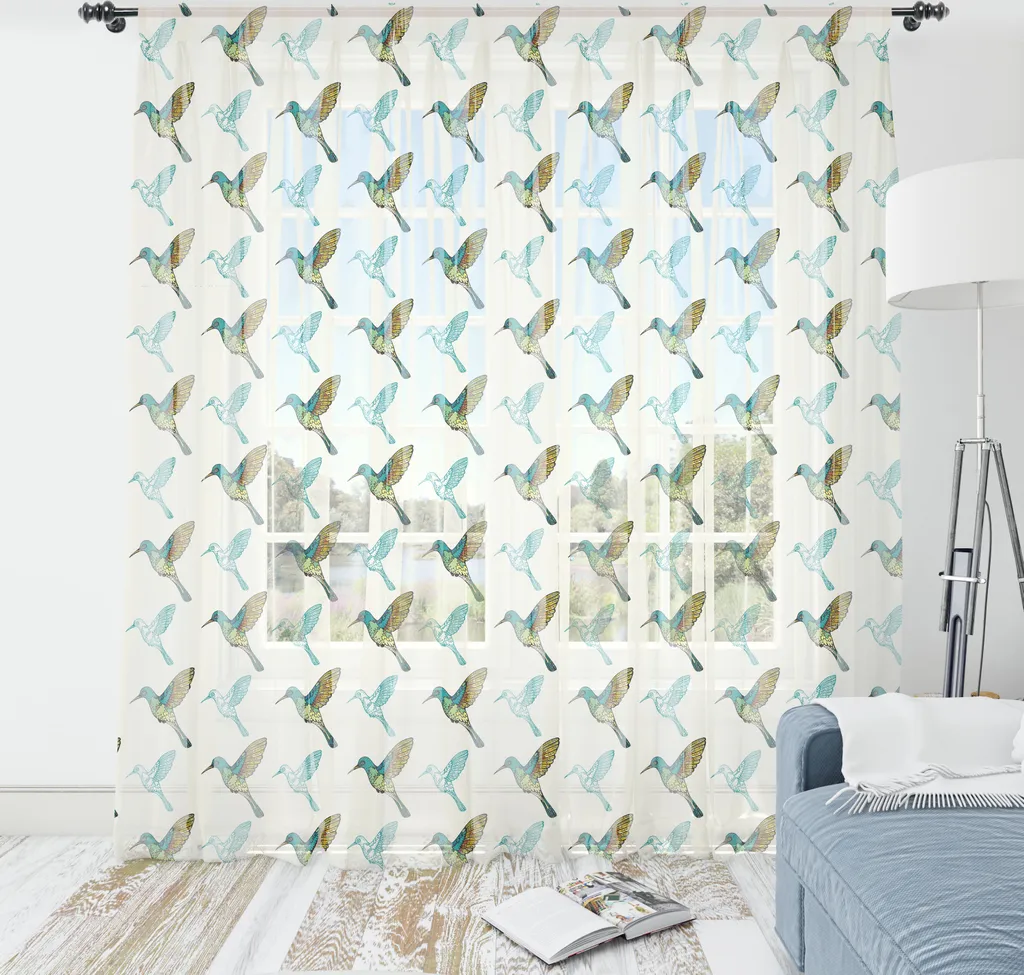 Arazzo ABAKUHAUS Uccelli Colibrì 210x274 cm - Arredo Soggiorno Satin