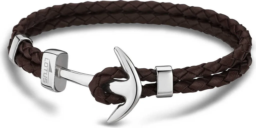 Lotus Urban LS1832-2-5 Bracciale Ancora Uomo Pelle Marrone e Acciaio