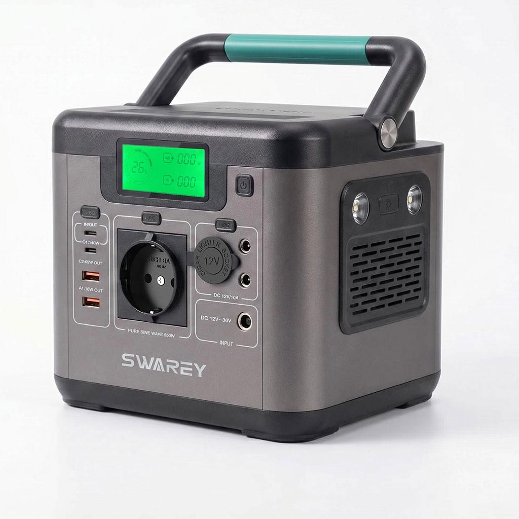SWAREY 555Wh Ladegerät, 550W(1100W Spitze) Tragbare Power Produktbild 