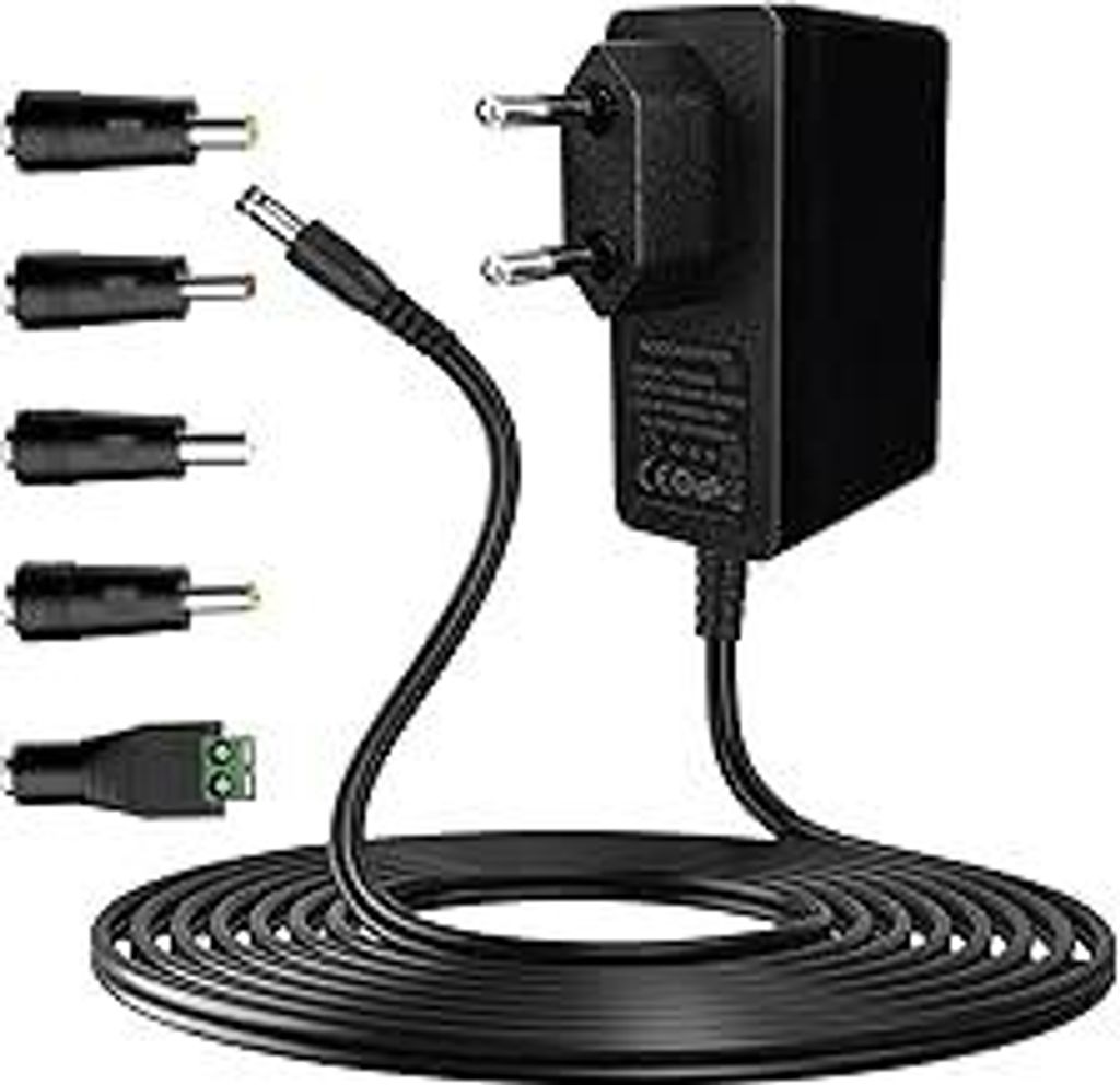 5V Netzteil 2A - Universal Netzteil 12V, 2 Meter langes Kabel AC Adapter Eingang 1100-240V 50-60HZ, AusgangNetzteil 5V 2A 10W, 5 Steckernetzteil DC...