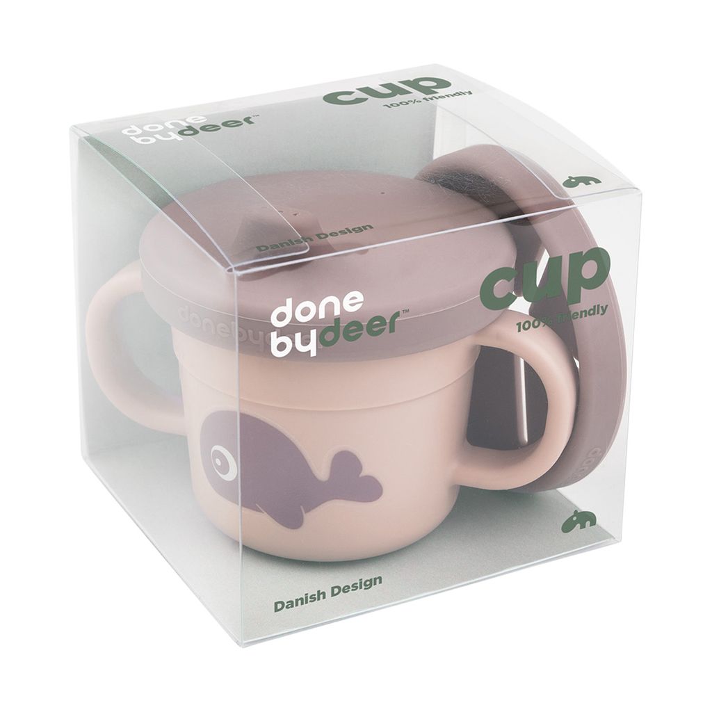 Done by Deer Snackbecher Wally rosa - Silikon Babybecher mit Griffen