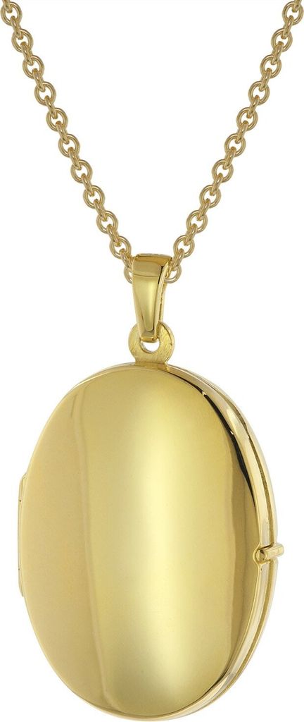 trendor 75826 Damen-Halskette mit Medaillon Gold auf Silber 925 1