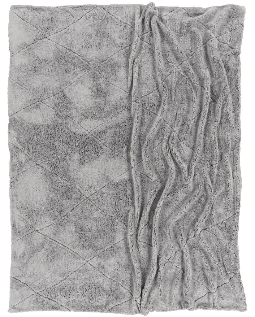 Deko Wohnzimmer Decke Kuscheldecke Tagesdecke Sofadecke Waschbar Raute Weich 150x200cm Grau